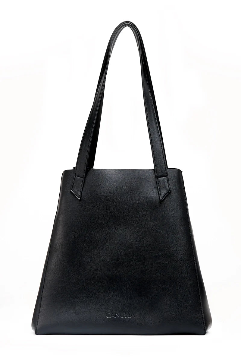 Sac à Main En Cuir Vegan PU Tex Noir - Occasion En Très Bon état, Style épaule