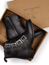 Load image into Gallery viewer, Vegan Women's 4 Strap Biker Boots | Will's Vegan Store