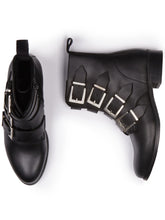 Load image into Gallery viewer, Vegan Women's 4 Strap Biker Boots | Will's Vegan Store