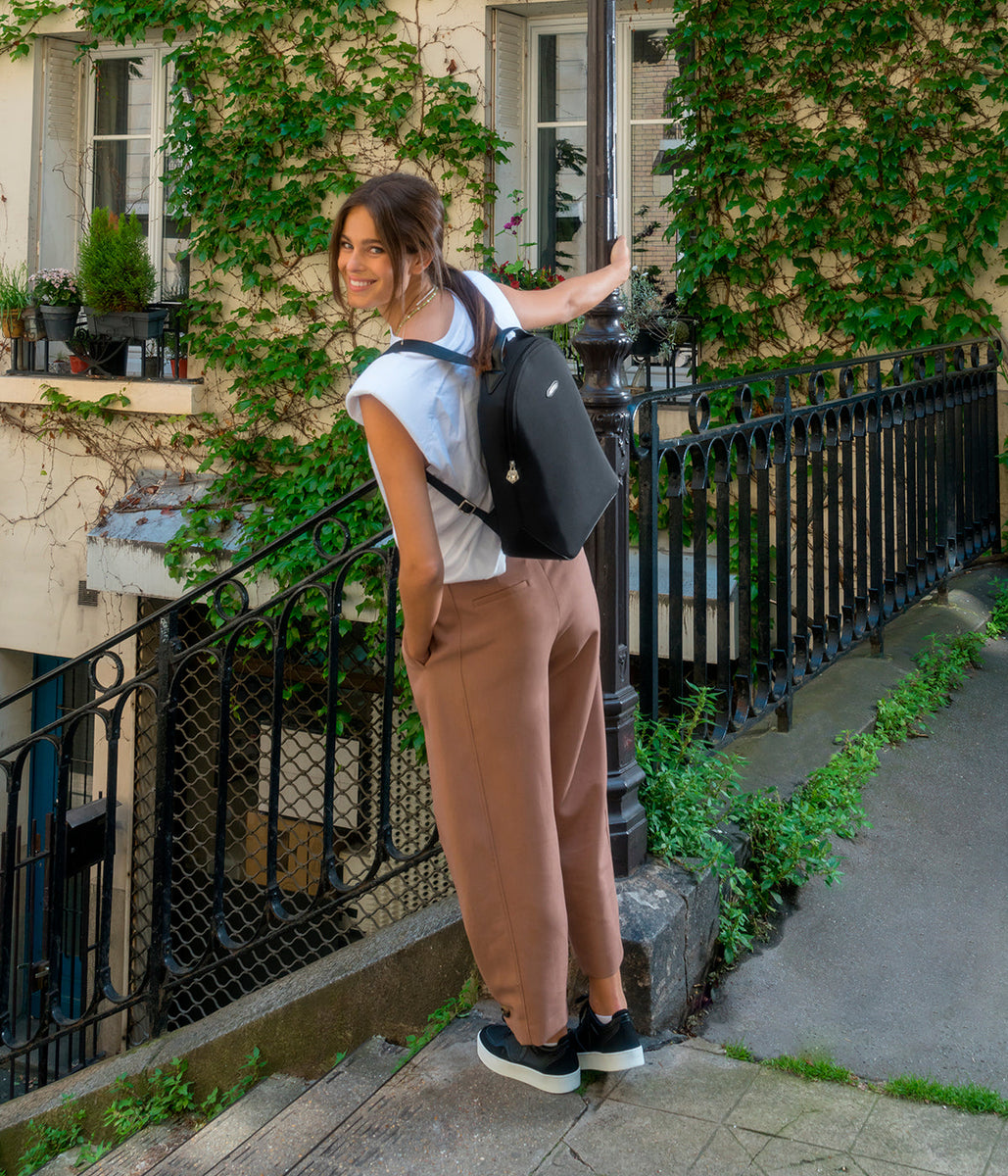 Sac à dos Eco-responsable Lively Apple Skin et Nylon recyclé noir