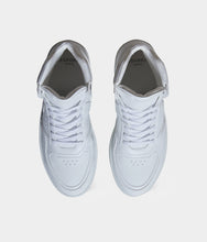 Charger l'image dans la galerie, Sneaker Matéo montante biosourcée & recyclée blanche vue haute - Tennis éthique, écoresponsable et vegan