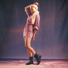 Load image into Gallery viewer, bottines vegan motard noire