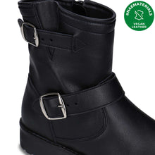 Load image into Gallery viewer, bottines vegan motard noire