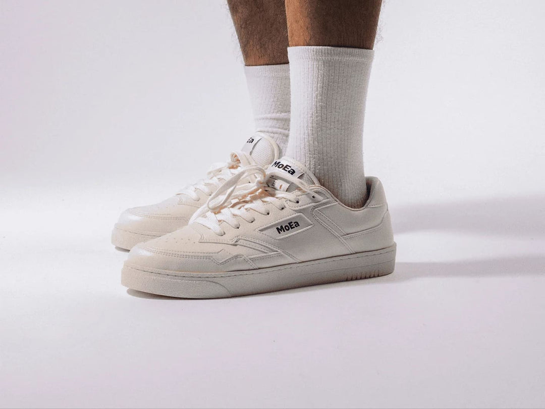 baskets blanches en cuir vegan