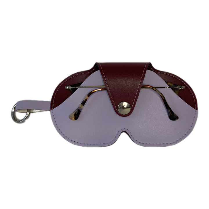 Etui à lunettes bicolor en cuir vegan de pomme