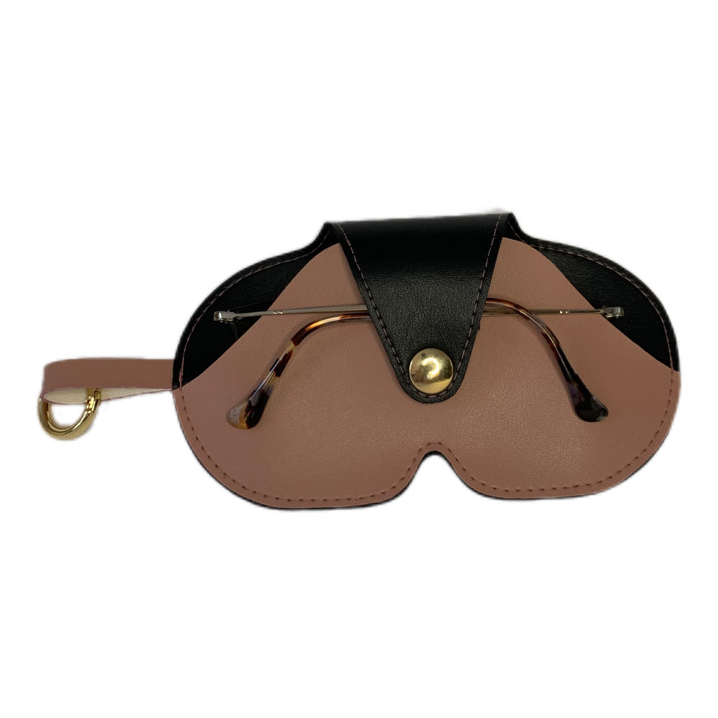 Etui à lunettes bicolor en cuir vegan de pomme