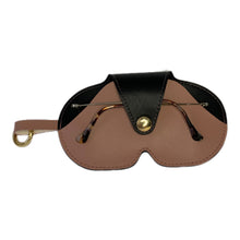 Charger l'image dans la galerie, Etui à lunettes bicolor en cuir vegan de pomme