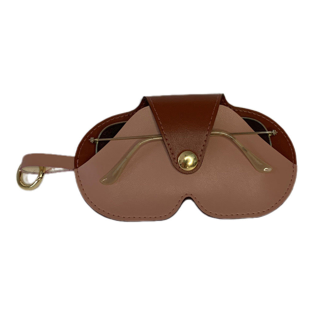 Etui à lunettes bicolor en cuir vegan de pomme
