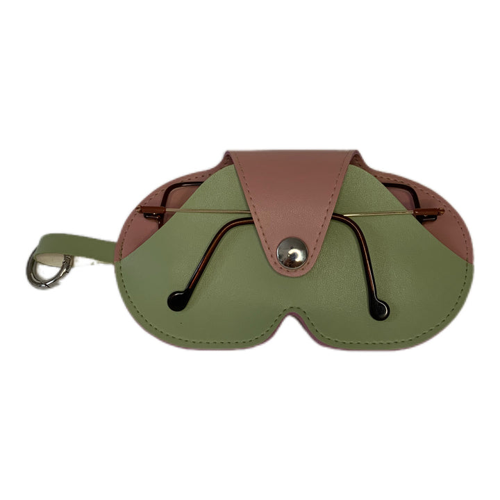 Etui à lunettes bicolor en cuir vegan de pomme