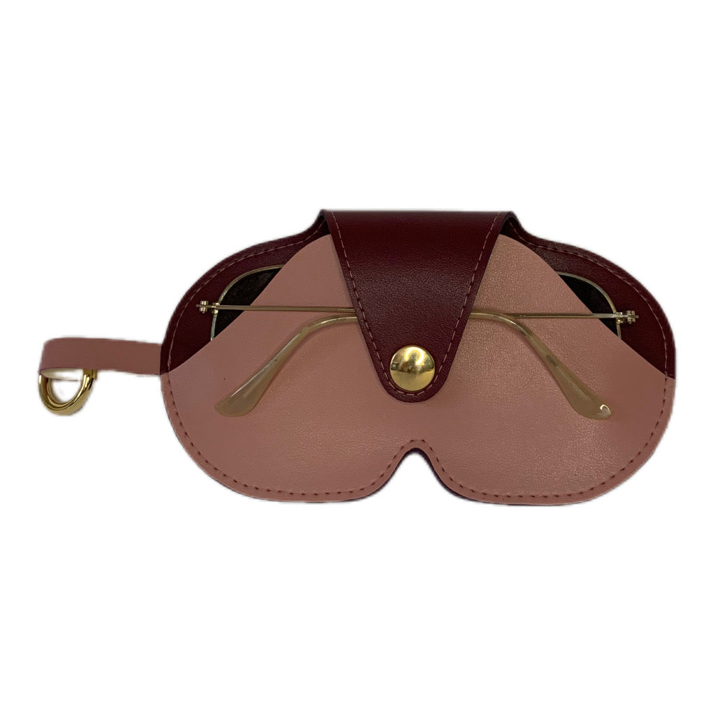 Etui à lunettes bicolor en cuir vegan de pomme