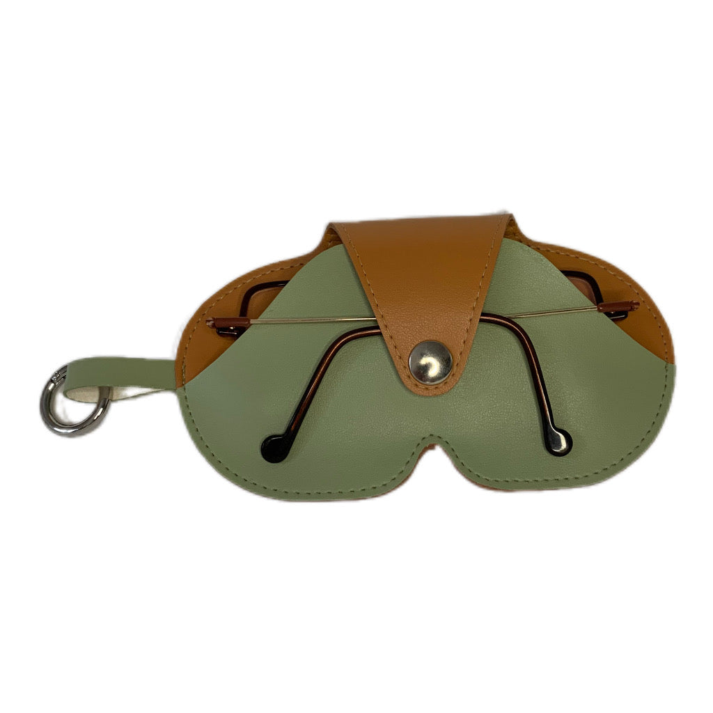 Etui à lunettes bicolor en cuir vegan de pomme