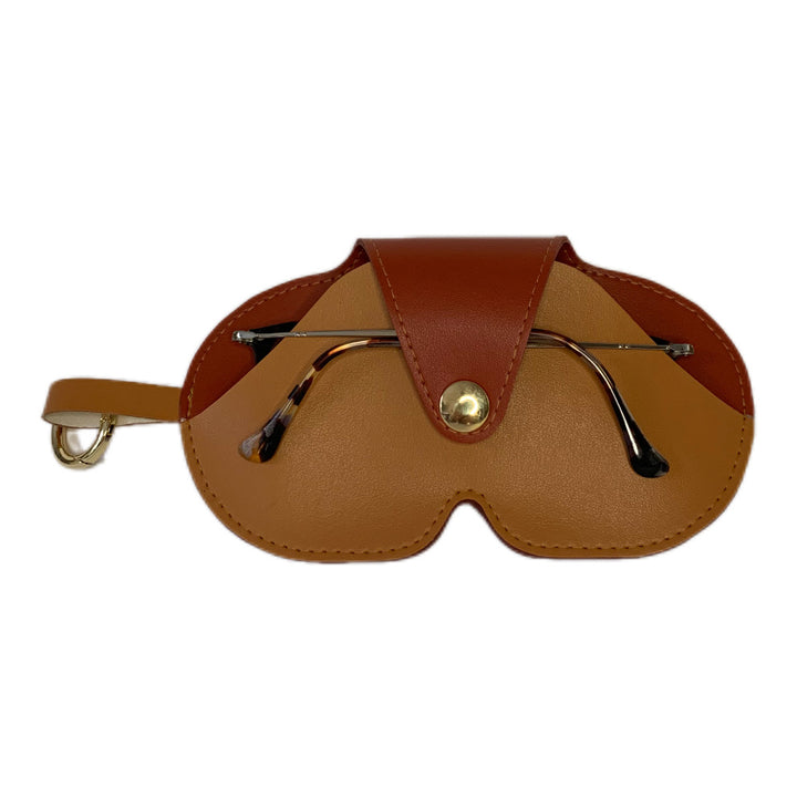 Etui à lunettes bicolor en cuir vegan de pomme