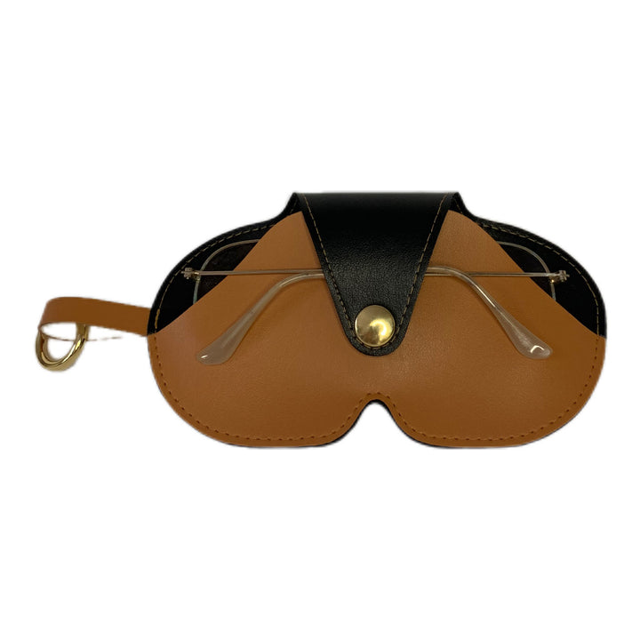 Etui à lunettes bicolor en cuir vegan de pomme