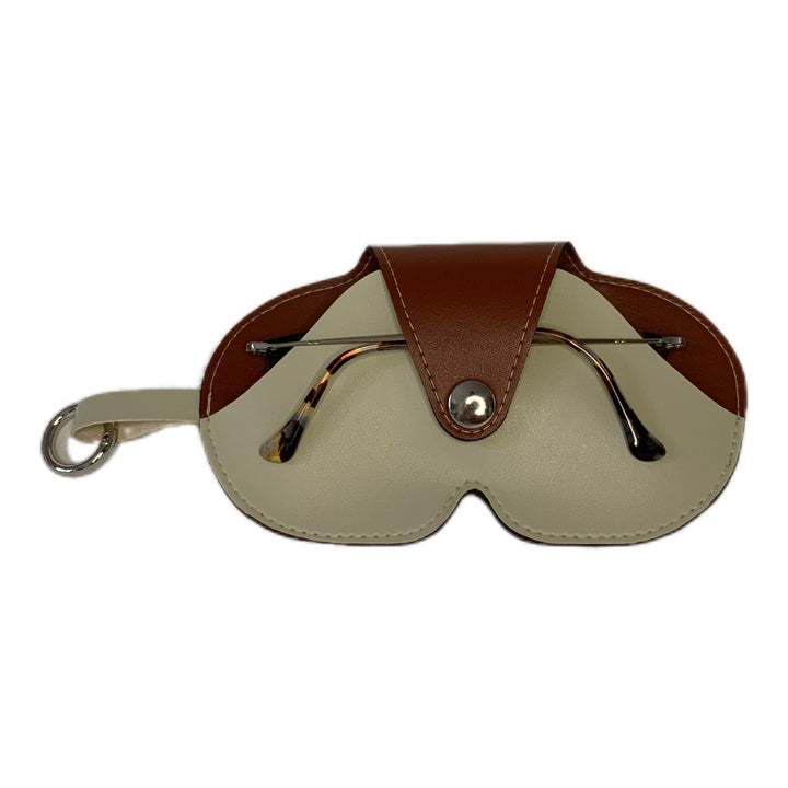Etui à lunettes bicolor en cuir vegan de pomme