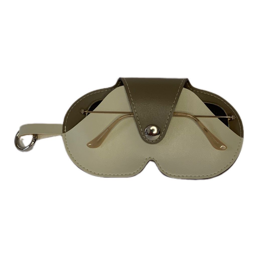 Etui à lunettes bicolor en cuir vegan de pomme