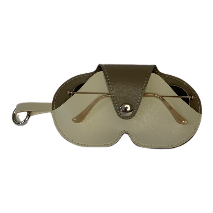 Etui à lunettes bicolor en cuir vegan de pomme