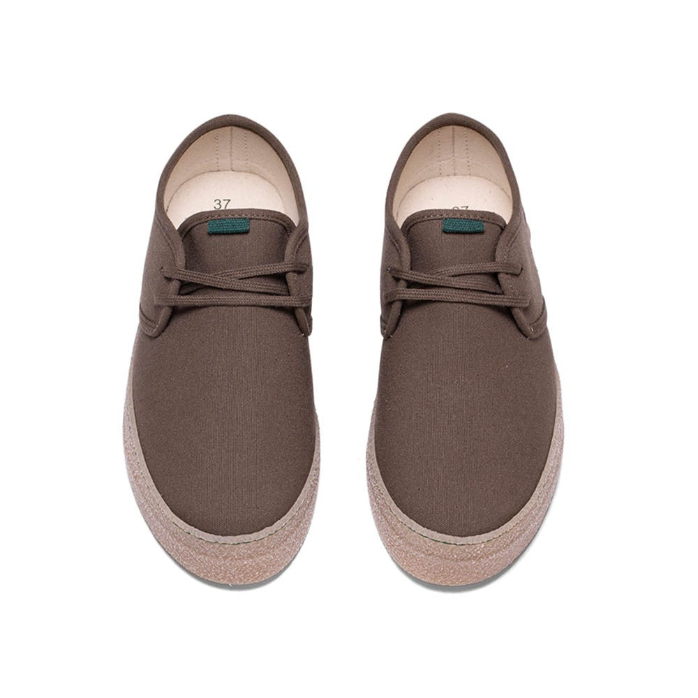 Vegan shoe of recycled cotton khaki - VESICA PISCIS FOOTWEAR