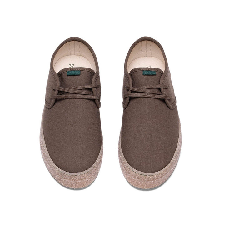 Vegan shoe of recycled cotton khaki - VESICA PISCIS FOOTWEAR