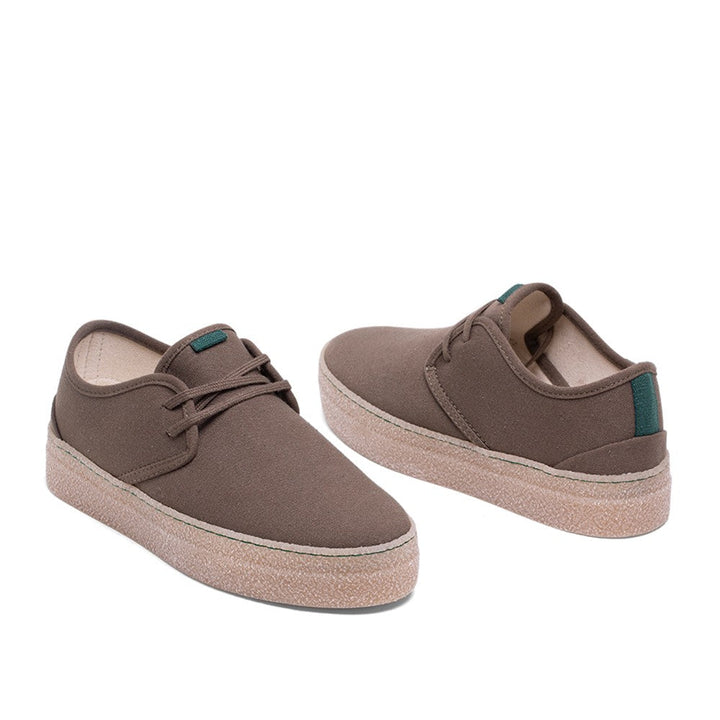 Vegan shoe of recycled cotton khaki - VESICA PISCIS FOOTWEAR