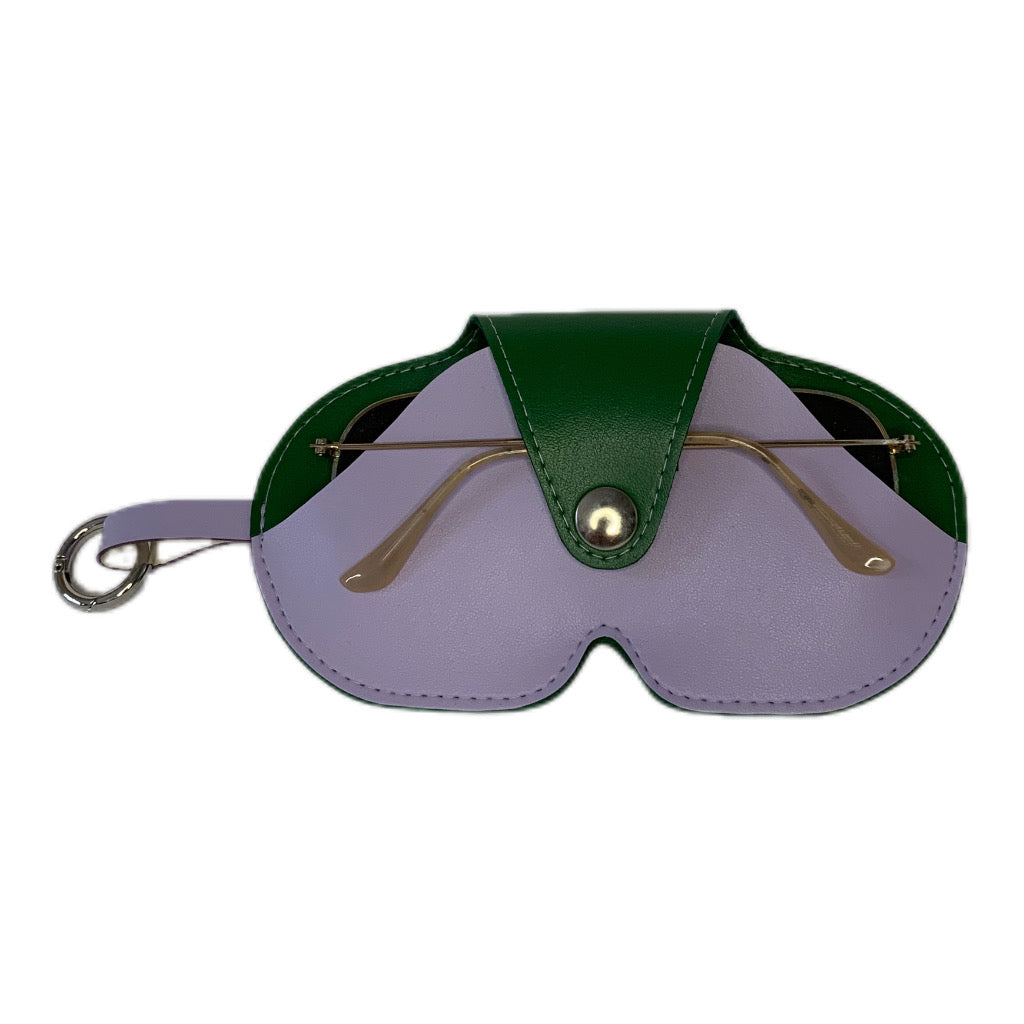 Etui à lunettes bicolor en cuir vegan de pomme