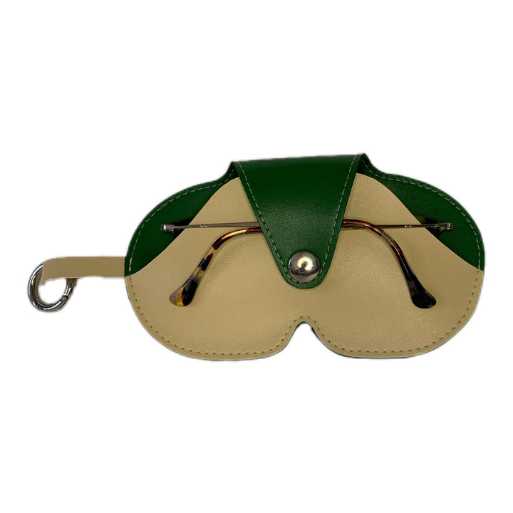 Etui à lunettes bicolor en cuir vegan de pomme
