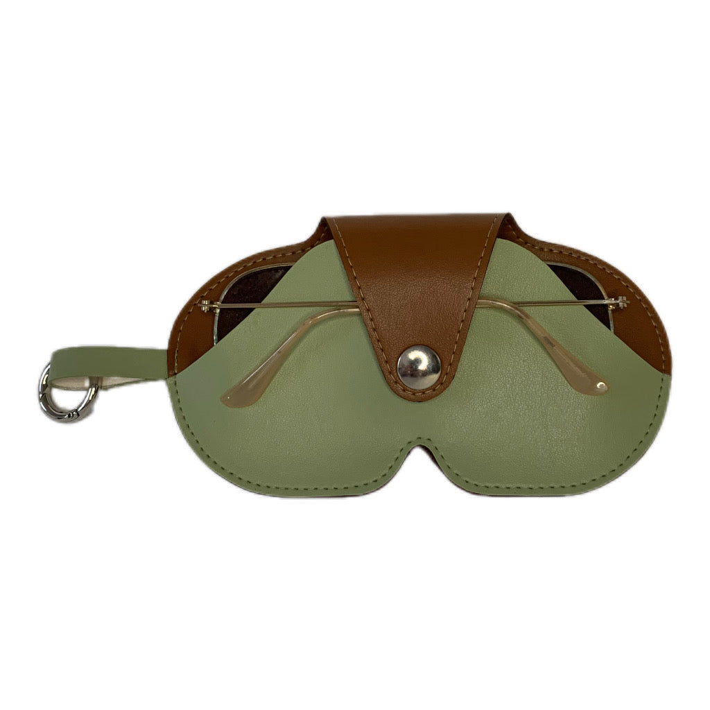 Etui à lunettes bicolor en cuir vegan de pomme