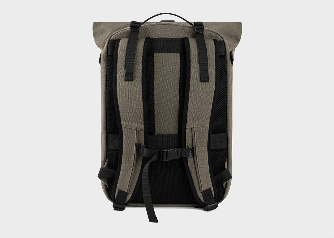 Grand sac à dos écologique en chanvre khaki pour randonnée ou weekend