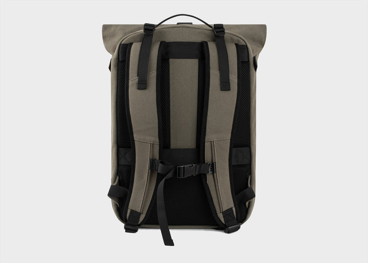 Grand sac à dos écologique en chanvre khaki pour randonnée ou weekend