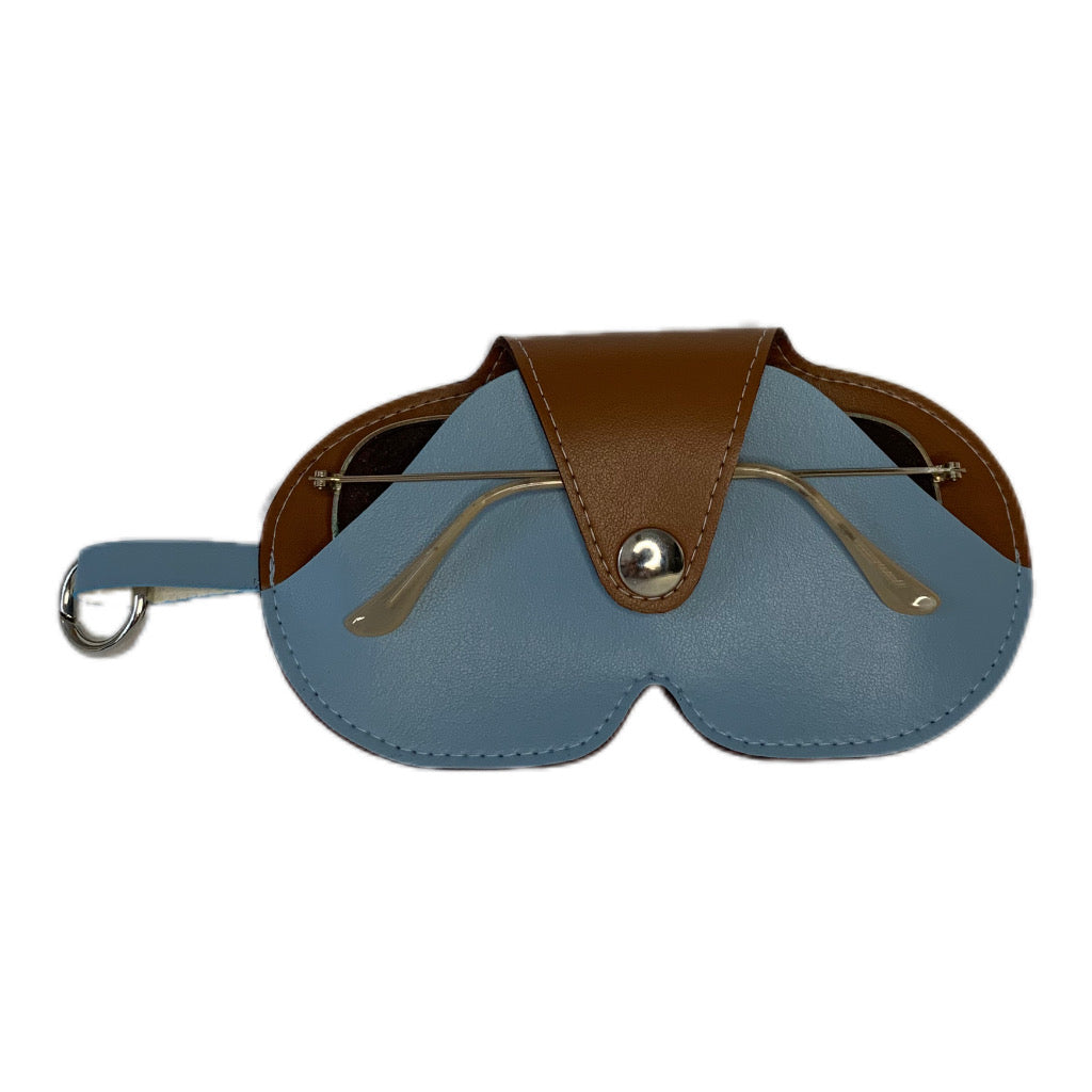 Etui à lunettes bicolor en cuir vegan de pomme