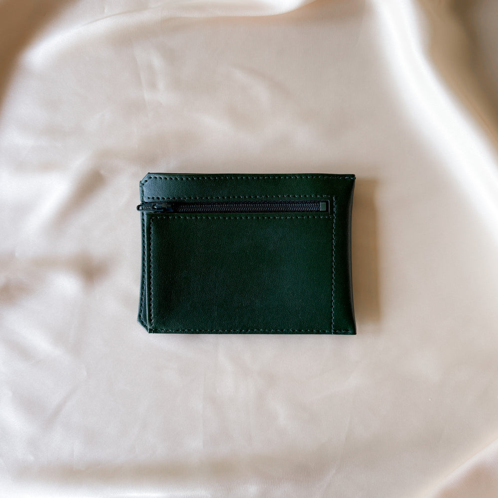 portefeuille en cuir vegan vert