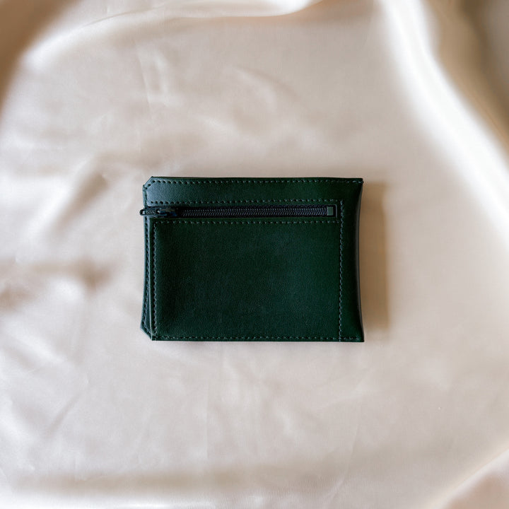 portefeuille en cuir vegan vert