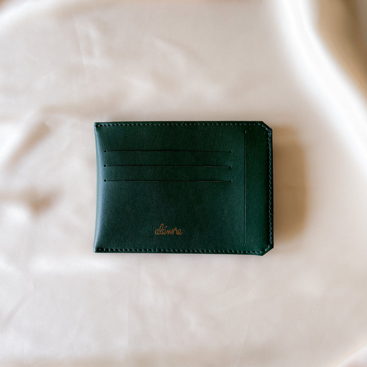 portefeuille en cuir vegan vert