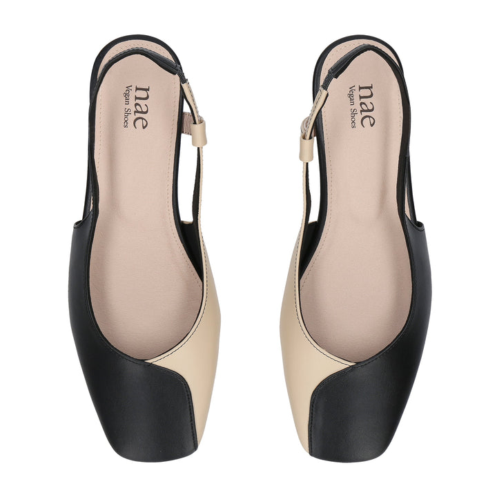Ballerines noir et beige
