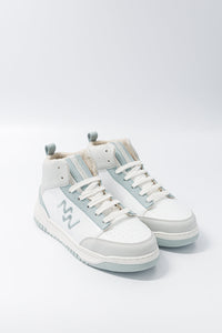 Basket montante vintage Ice Blue – fabriquée en Europe