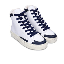 Charger l'image dans la galerie, Vegane weiße High-Top Sportschuhe Sneaker Apple Skin Piñatex recycelter Gummi