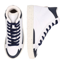 Charger l'image dans la galerie, Sneakers alte unisex vegane bianche scarpe ginnastica in pelle di mela e bambù