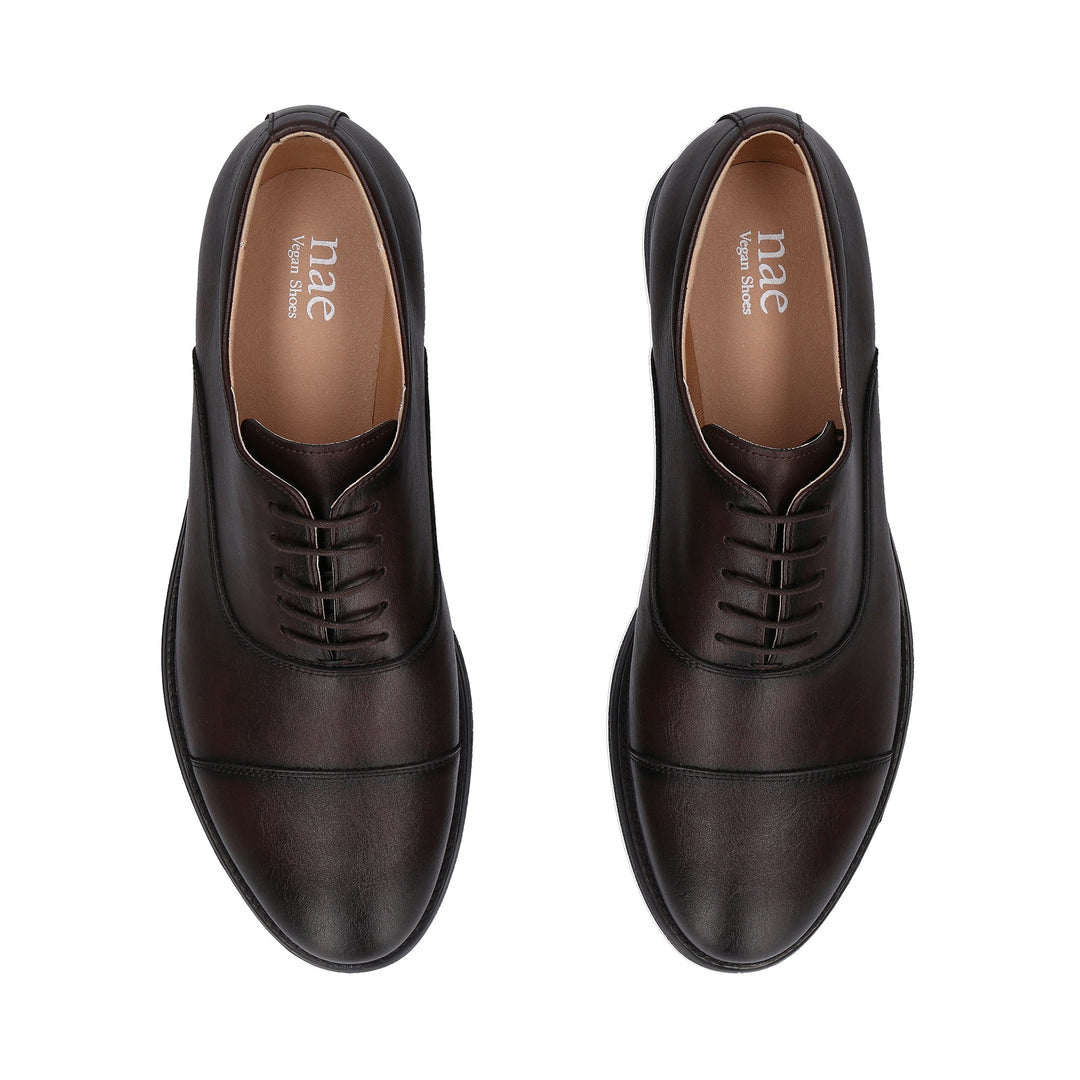 Pair of brown leather shoes with &