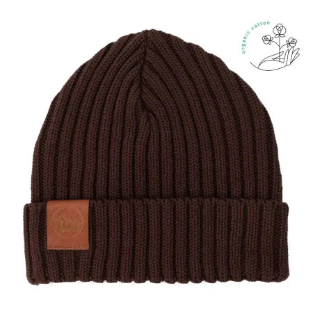 bonnet marron maille coton bio cotelé