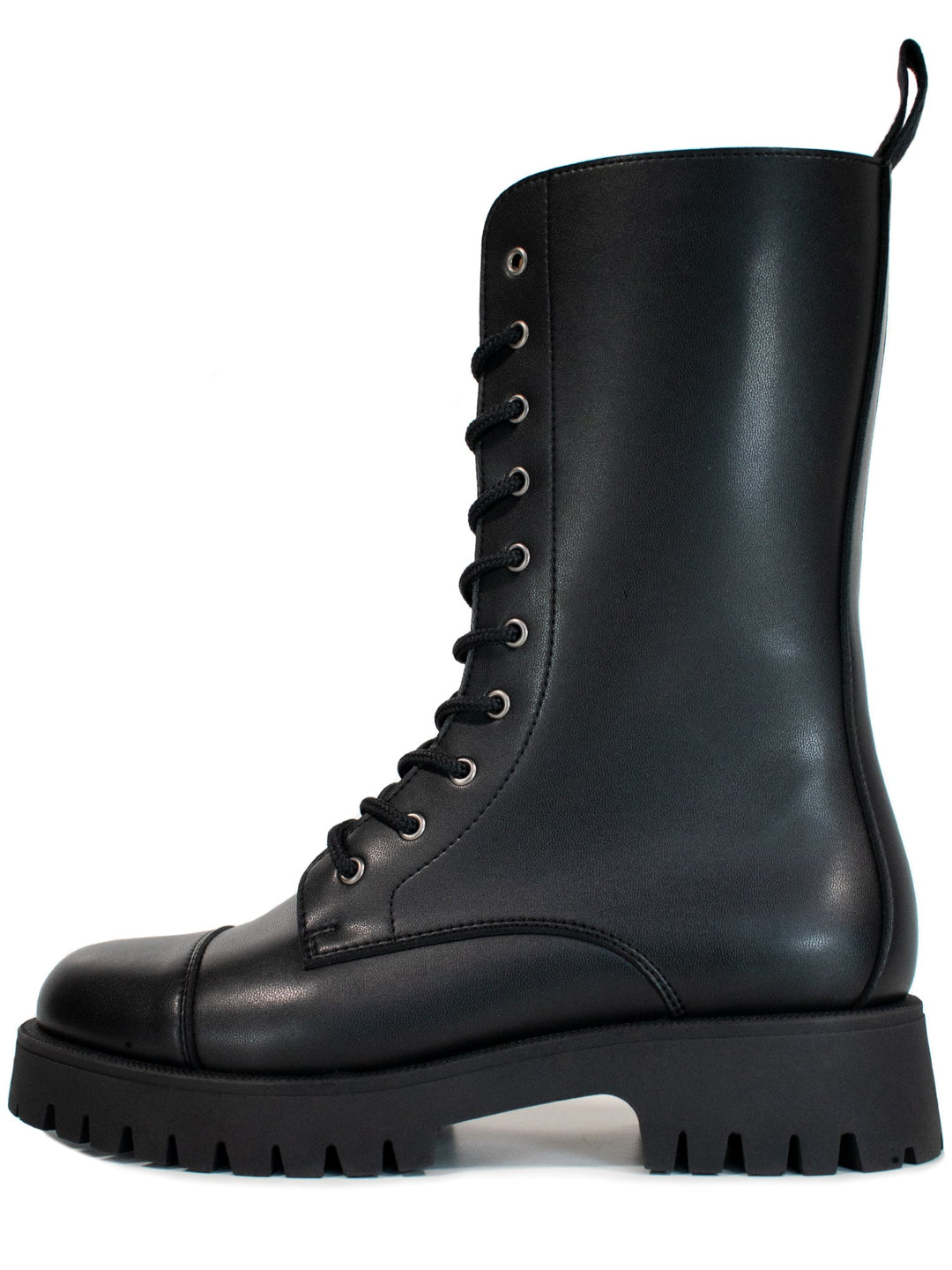 bottines noires vegan à lacets montantes