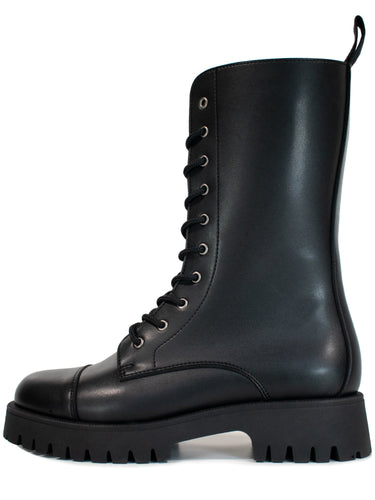 bottines noires vegan à lacets montantes