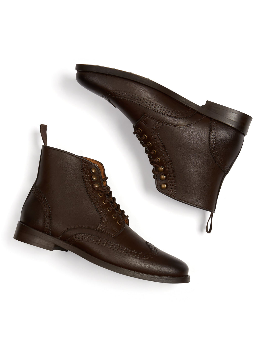 bottines marron à lacet avec motifs brogues