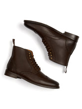 Charger l&#39;image dans la galerie, bottines marron à lacet avec motifs brogues