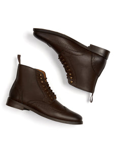 bottines marron à lacet avec motifs brogues
