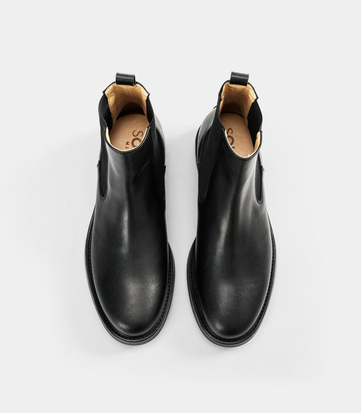 bottines chelsea noires pour homme en cuir vegan