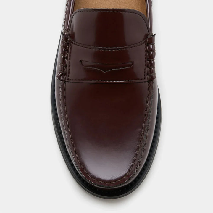 mocassin bordeaux en cuir d&