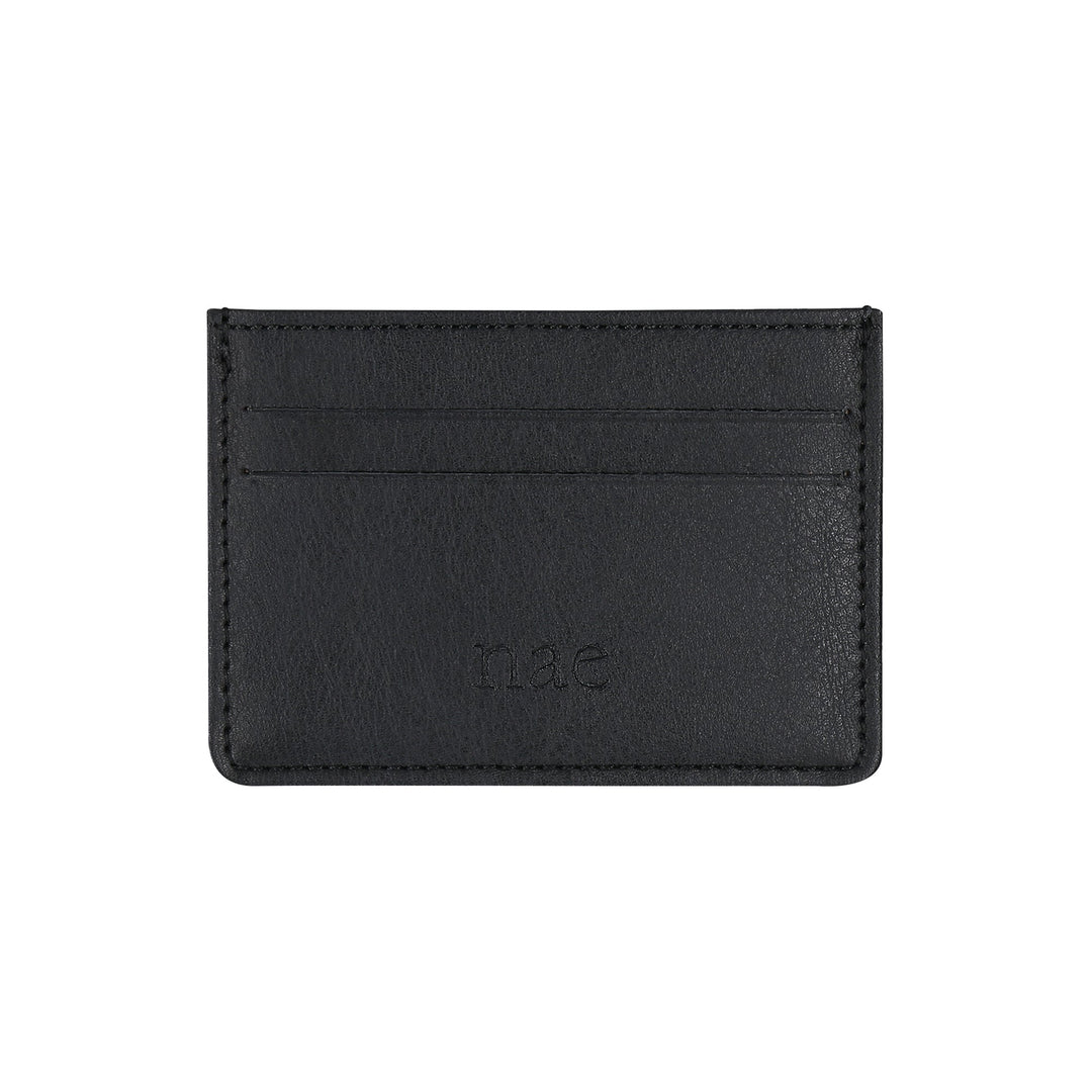 Portafoglio nero vegano tasca monete porta carte logo pochette NAE