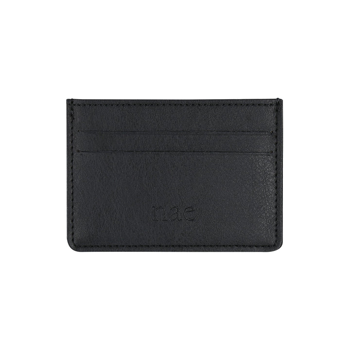Portafoglio nero vegano tasca monete porta carte logo pochette NAE
