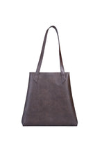 Load image into Gallery viewer, grand sac marron en cuir vegan