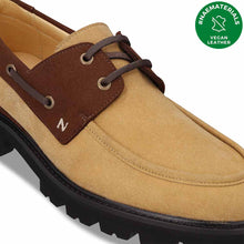 Charger l&#39;image dans la galerie, chaussures bateau beige et marron