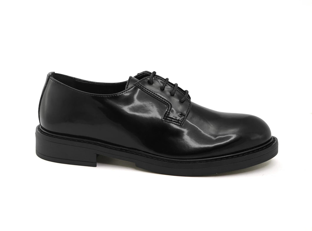 derbies vegan noir brillant femme